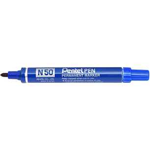Pentel Pen N50 Rotulador Permanente - Punta de 4.3mm - Resistente a Agua y Luz - Color Azul