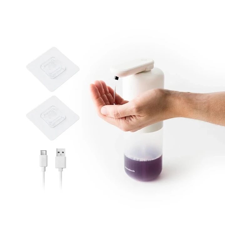 Innovagoods Bitesap Dipensador de Jabon Liquido Automatico - Bateria 1200mAh - Deposito de 350ml - IPX5 - Recargable - Sistema Antigoteo - 11x21.5x6.5 1