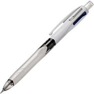 Bic 4 Colours 3+1 Boligrafo y Portaminas Retractil - Punta Media de 1mm - Mina HB 0.7mm - Cuerpo Ancho con Grip - Goma de Borrar - 3 Colores + Portami