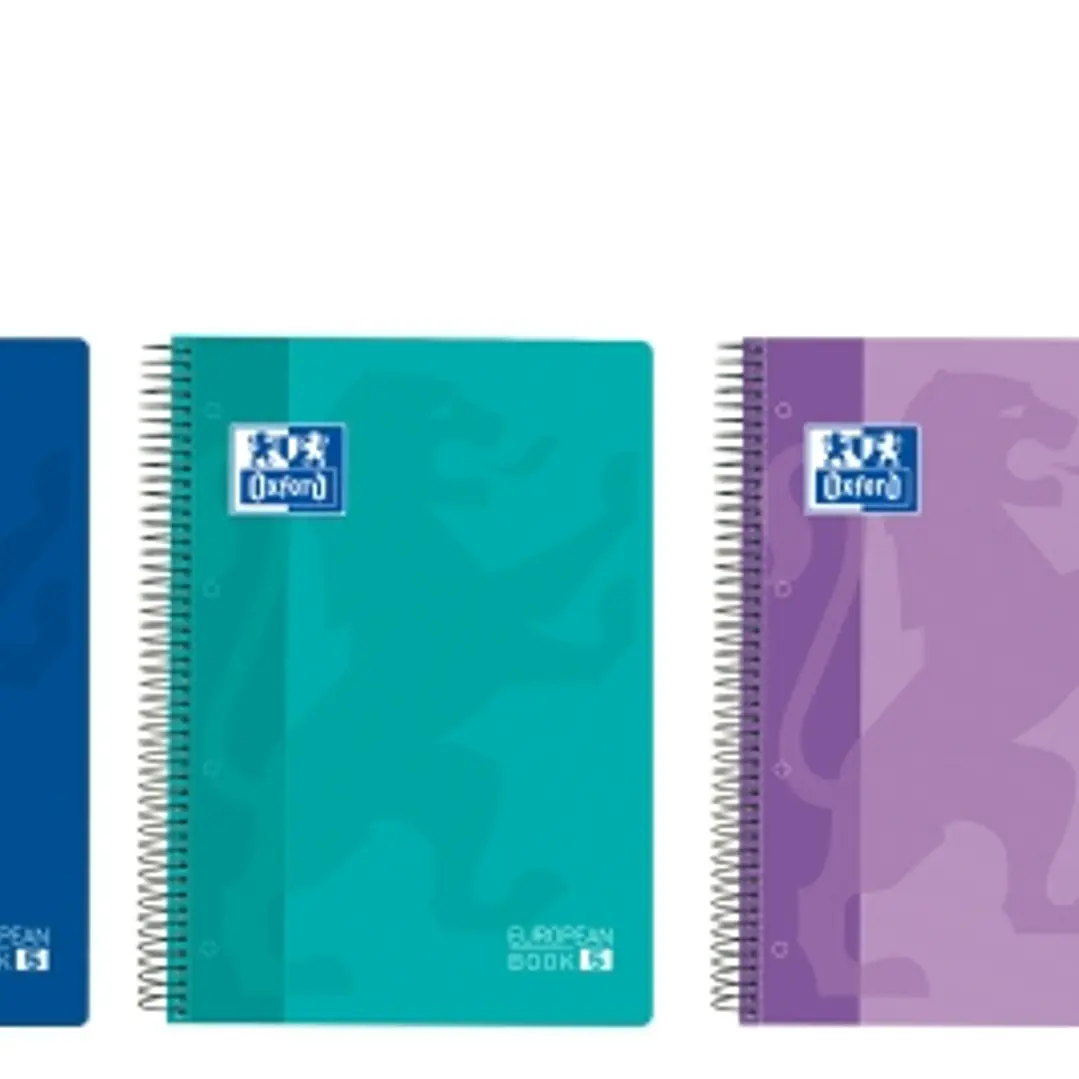 Oxford Cuaderno de Espiral - Formato A4+ - 120 Hojas - Cuadricula 5x5mm - Tapa de Plastico - Colores Vivos Surtidos 1