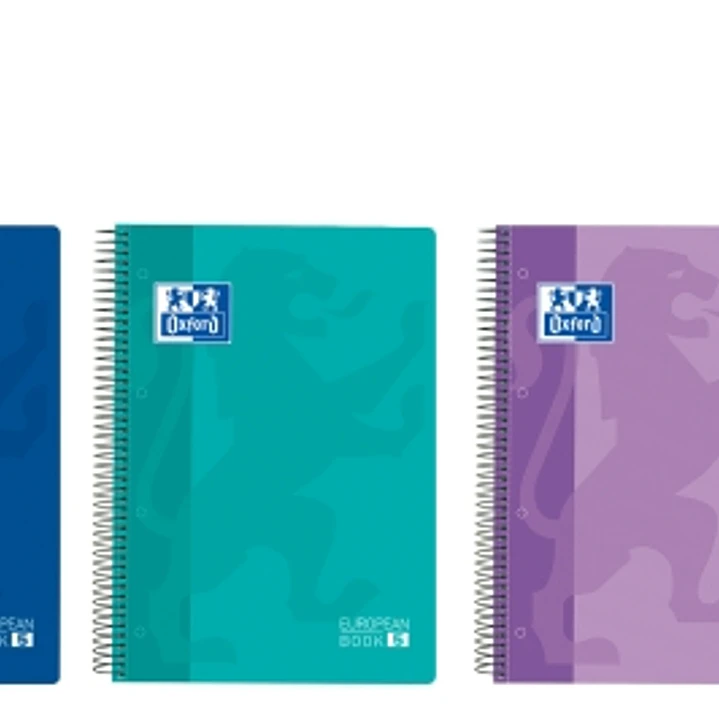 Oxford Cuaderno de Espiral - Formato A4+ - 120 Hojas - Cuadricula 5x5mm - Tapa de Plastico - Colores Vivos Surtidos 1