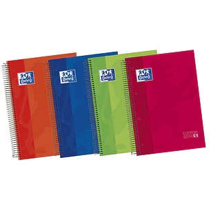 Oxford Europeanbook 5 Cuaderno Espiral Formato A4+ Horizontal 1 Linea - 120 Hojas - Tapa Extradura acabado Brillante - 5 Bandas de Color - Colores Sur