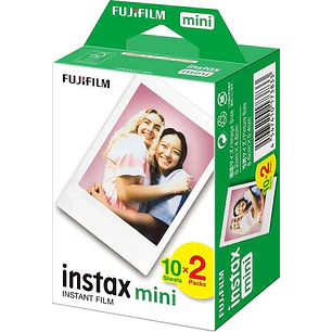 Fujifilm Instax mini Pack de 2x10 Peliculas de Fotos Instantaneas - Validas para todas las Camaras mini de Instax - Formato de Impresion (Tamaño de la