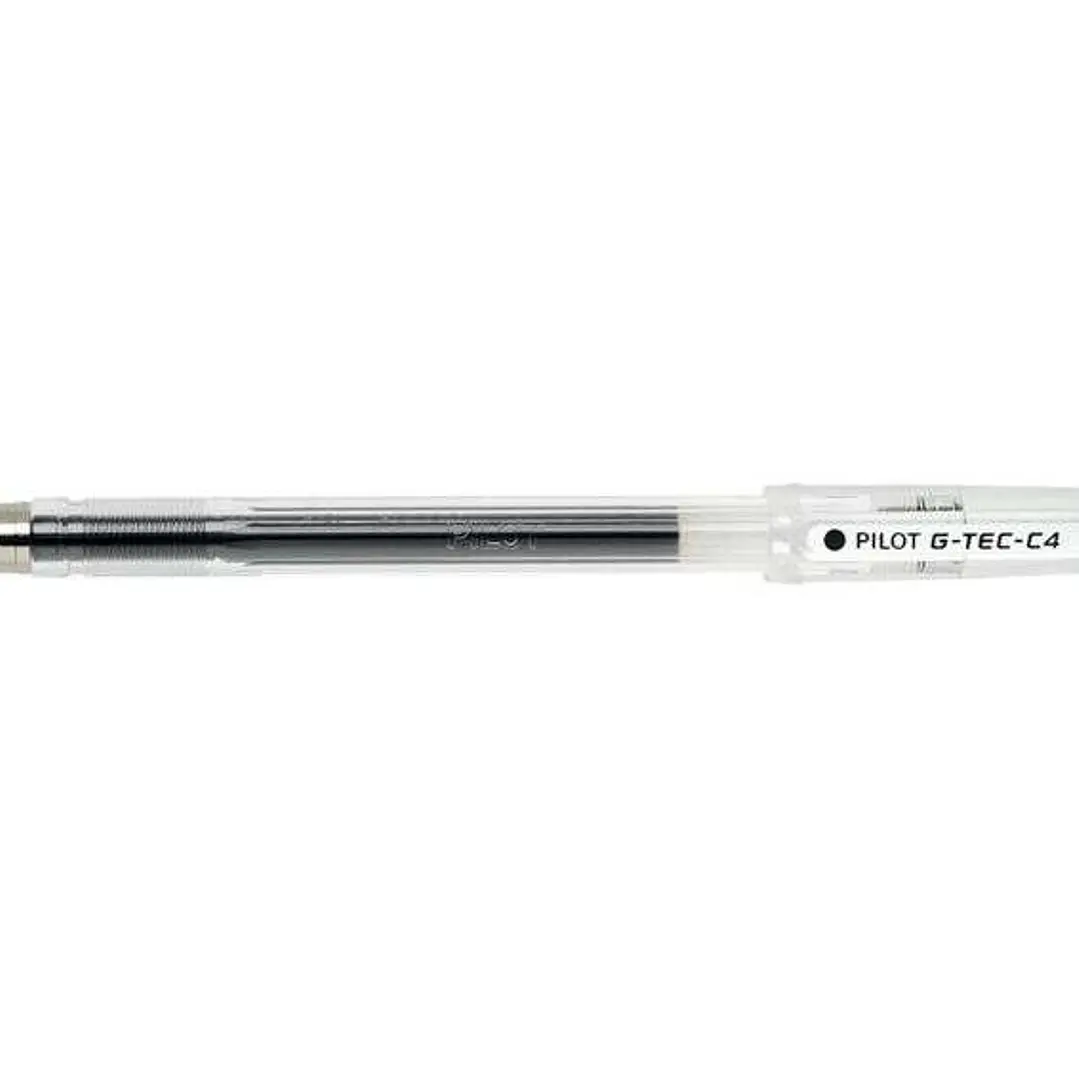 Pilot Boligrafo de Gel G-Tec C4 - Extra Fino - Recargable - Punta de Bola 0.4mm - Trazo 0.2mm - Color Negro 1