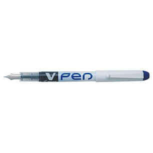 Pilot Pluma Estilografica V-Pen Desechable Tinta Liquida - Punta de Acero - Trazo de 0.5mm - Color Azul