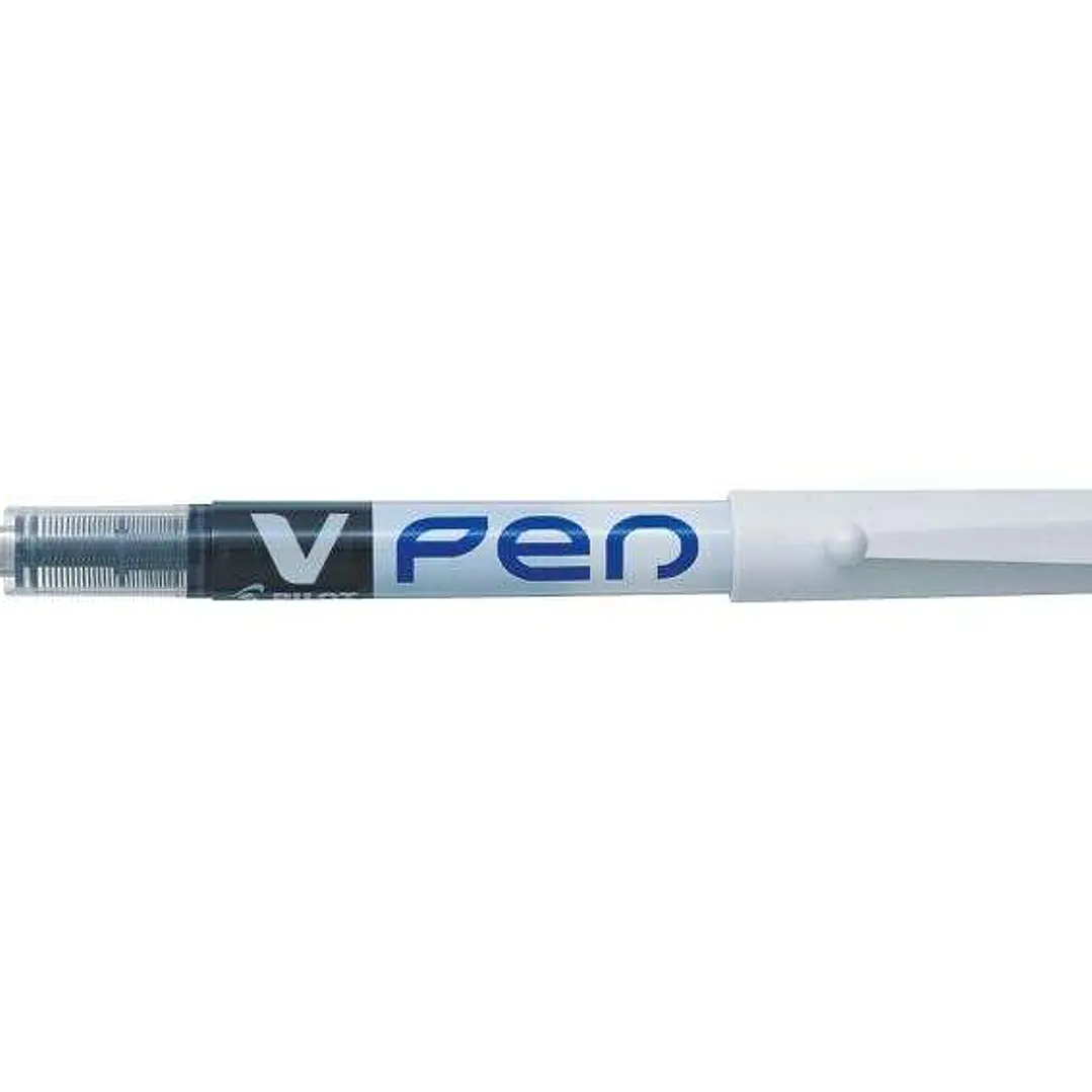 Pilot Pluma Estilografica V-Pen Desechable Tinta Liquida - Punta de Acero - Trazo de 0.5mm - Color Azul 1