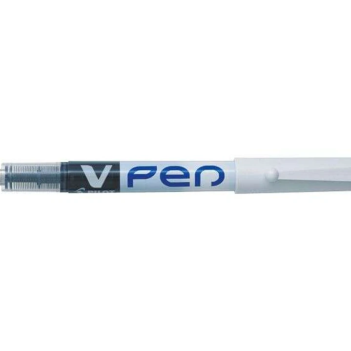 Pilot Pluma Estilografica V-Pen Desechable Tinta Liquida - Punta de Acero - Trazo de 0.5mm - Color Azul 1
