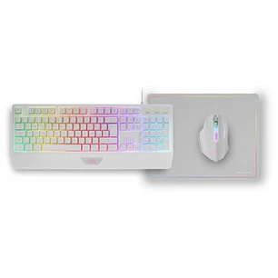 Mars Gaming MCP124 Combo Gaming 3en1 - Teclado H-Mech Ergonomico - Raton RGB Switches HUANO - Alfombrilla Nanotextil Rainbow - Compatibilidad Multipla