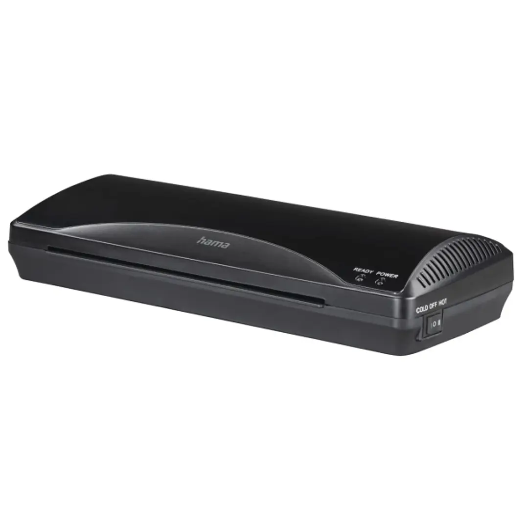 Hama Plastificadora A4 - Laminas hasta 0.6mm - Uso en Caliente y Frio - Velocidad Laminacion 250mm/min - Calentamiento en 4 Minutos - Boton de Liberac 1