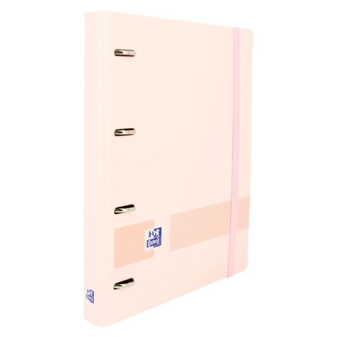 Oxford Live & Go A4+ Polyfoam Europeanbinder - Lomo de 45mm - Anillas de 4Dx35mm - Recambio 5x5 - Color Rosa Pastel 1