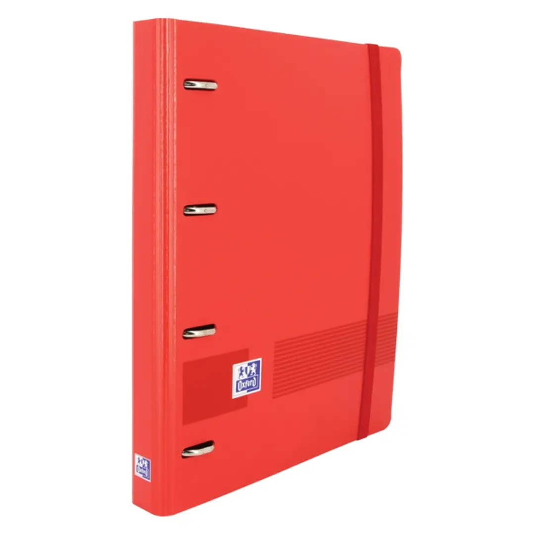 Oxford Live & Go A4+ Europeanbinder - Polyfoam Resistente - Lomo de 45mm - Anillas 4Dx35mm - Incluye Recambio 5x5 - Color Rojo 1