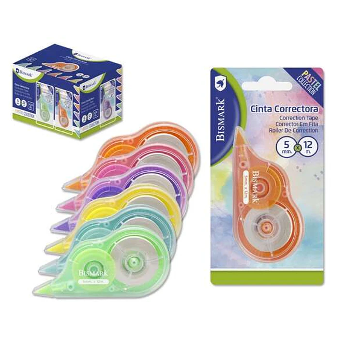 Bismark Cinta Correctora 5mm x 12m - Colores Pastel Surtidos 1