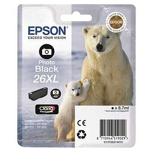 Epson T2631 (26XL) Negro Photo Cartucho de Tinta Original - C13T26314012