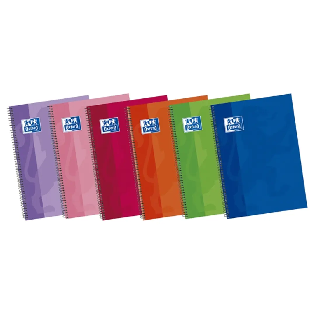 Oxford School Classic Write&Erase Fº Cuaderno Espiral - Tapa Extradura - Liso - 80 Hojas - Colores Surtidos 1
