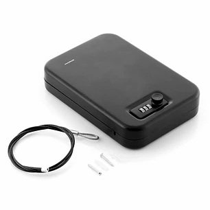 Innovagoods Prisaven Caja de Seguridad Portatil - Cable de Acero - Incluye Accesorios - Multifuncion - Cerradura de Combinacion - 24.5x5.5x16.5cm - Co