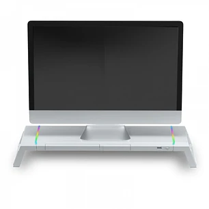 Mars Gaming MGS-ONE Soporte Monitor - Iluminacion CHROMA RGB - Tamaño Ajustable - Ergonomia Optima - Conector USB 2.0 - Stand para Smartphone - Color 