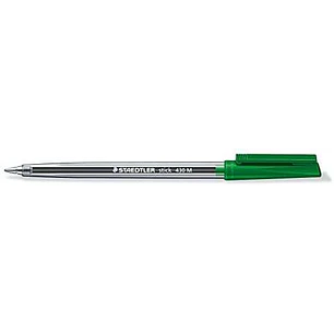 Staedtler Stick 430 Boligrafo con Capuchon - Punta 0.35mm - Tinta Endeleble - Color Verde
