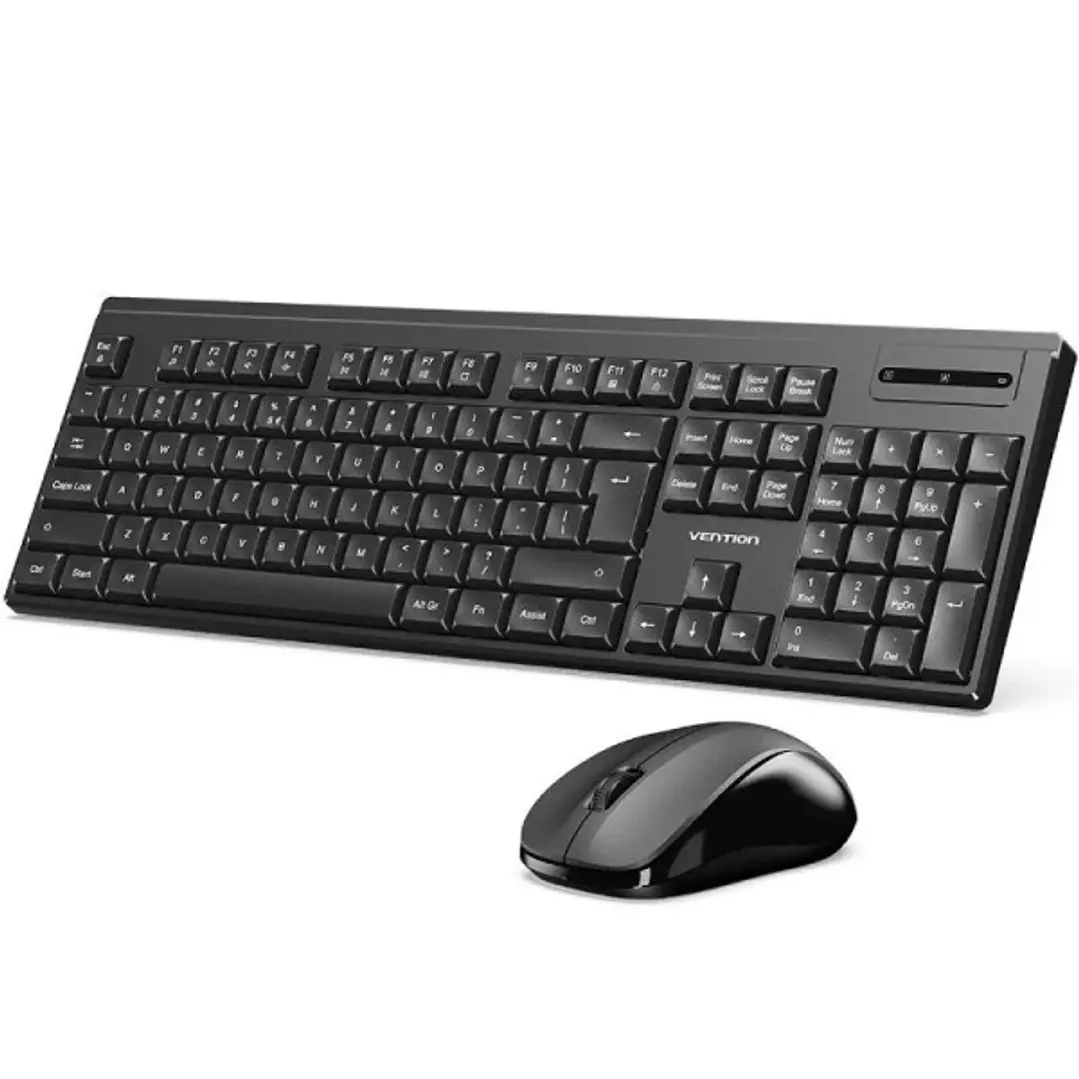 Vention Pack Tecaldo y Raton Inalambrico 2.4GHz - QWERTY ES - 105 Teclas - Raton Simetrico con 3 Botones 1200dpi - Carcasa en ABS - Alcance hasta 10m  1