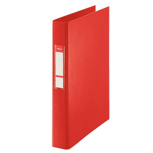 Esselte Carpeta de Anillas - Formato Folio - Capacidad para 190 Hojas - 2 Anillas de 25mm - Color Rojo
