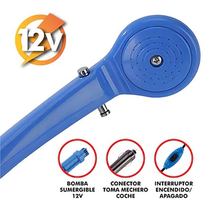 Muvip MV0634 Ducha Portatil 12V - Ultraligera y Compacta - Control de Caudal