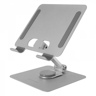 Mars Gaming MA-RST Soporte Tablet Convertible - Acero Resistente - Rotacion 360º - Ajuste Altura 180º - Ultrafino y Plegable - Base Antideslizante - C
