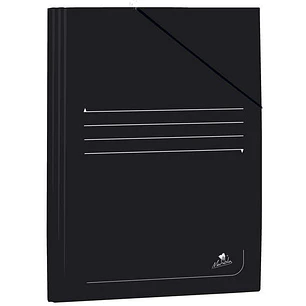 Mariola Carpeta de Carton Plastificado Folio 500gr/m2 - Medidas 34x25cm - Cierre con Goma Elastica - Color Negro