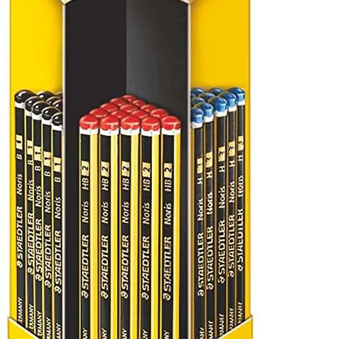 Staedtler Noris 120 Expositor de 90 Lapices de Grafito Hexagonal - Diferentes Graduaciones de Mina - Madera de Bosques Sostenibles 1