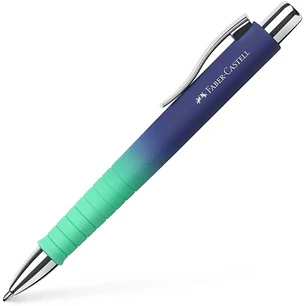 Faber-Castell Poly Ball Flow Edition Buzzing Blue Boligrafo Retractil XB - Forma Triangular Ergonomica - Suave al Tacto - Color Azul/Turquesa Degradad
