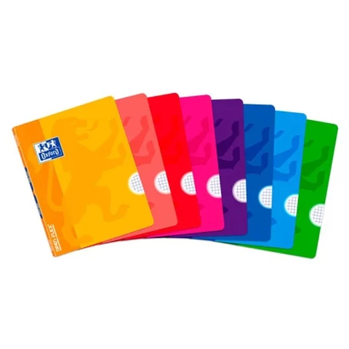 Oxford School Classic Openflex Libreta Grapada A5+ 48 Hojas Cuadricula 4x4 con Margen - Tapa de Plastico Translucido - Ideal para Estudiantes - Colore 1