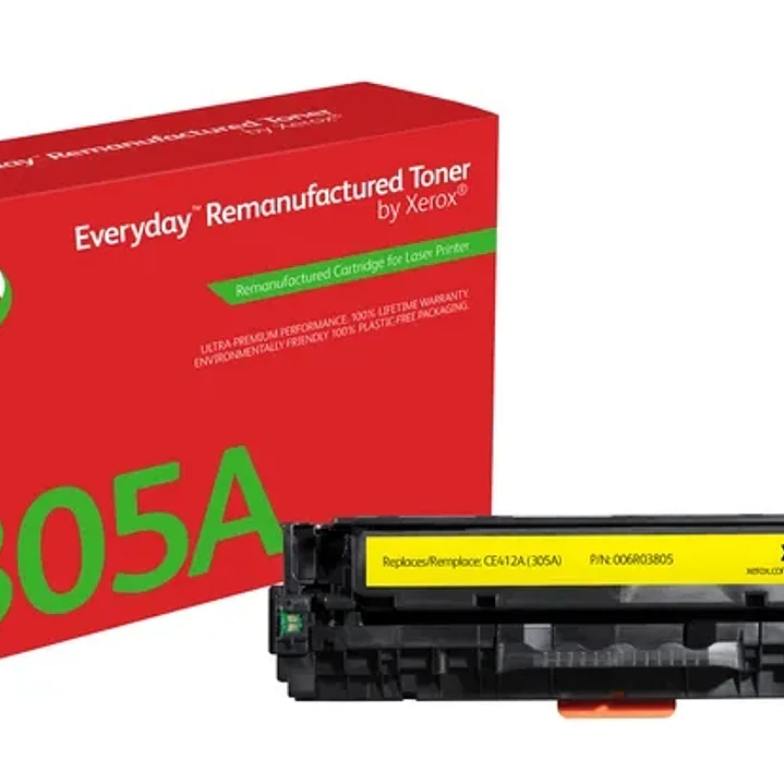 Xerox Everyday HP CE412A Amarillo Cartucho de Toner Remanufacturado - Reemplaza 305A 1