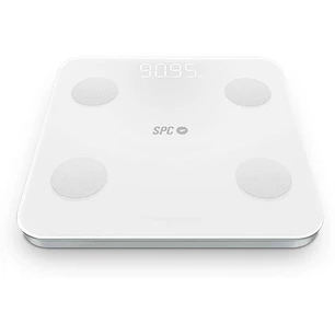 SPC Atenea Fit 3 Bascula de Baño Inteligente - Registra e Identifica hasta 10 Usuarios - Diseño de Cristal - Pantalla LED - Activacion Tactil - Capaci