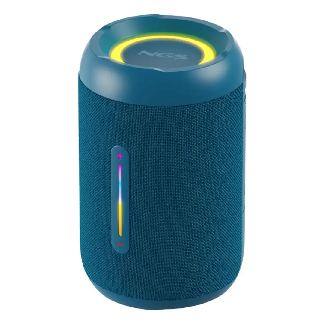 NGS Roller Furia 2 Tiny Altavoz Bluetooth 20W TWS - Iluminacion LED - Autonomia hasta 7h - Resistencia al Agua IPX7 - Color Azul 1