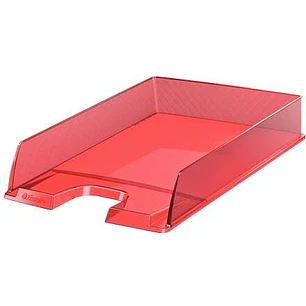 Esselte Europost Bandeja Portadocumentos - Plastico Transparente - Formato Vertical - A4 - Color Rojo
