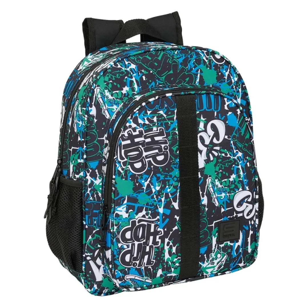 Safta Graffiti Go Mochila - Adaptable a Carro - Bolsillos Laterales - Doble Tirador - Hombreras Acolchadas - Asa Superior - Gran Capacidad - 320x120x3 1