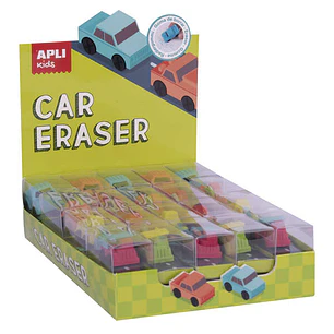 Apli Goma de Borrar Coche Modelos Surtidos - Forma de Coche Que Sirve para Borrar y Jugar - Modelos de Coche, Camion y Dos Excavadoras en Diferentes C
