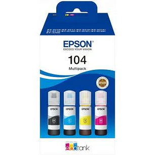 Epson 104 Pack de 4 Botellas de Tinta Originales - C13T00P640