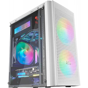 Mars Gaming MC300 Caja Gaming Compacta - Ventana Cristal Templado - Triple Ventilacion - Soporte Refrigeracion Liquida - Iluminacion RGB Fixed - Color