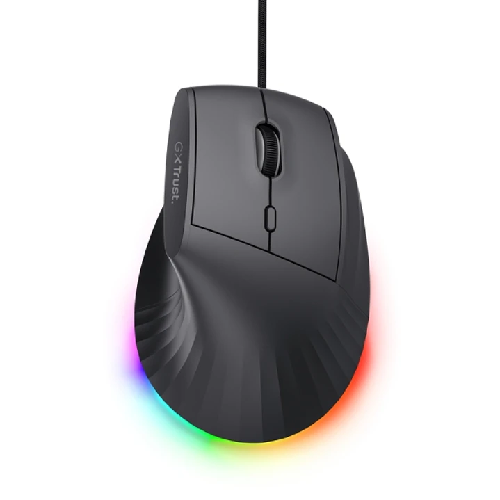 Trust GXT 145 Rexxa Raton Gaming Ergonomico con 10 Botones - Ajustable hasta 12.800dpi - Luz LED RGB - Multidispositivo - 59x79x120mm - Color Negro 1