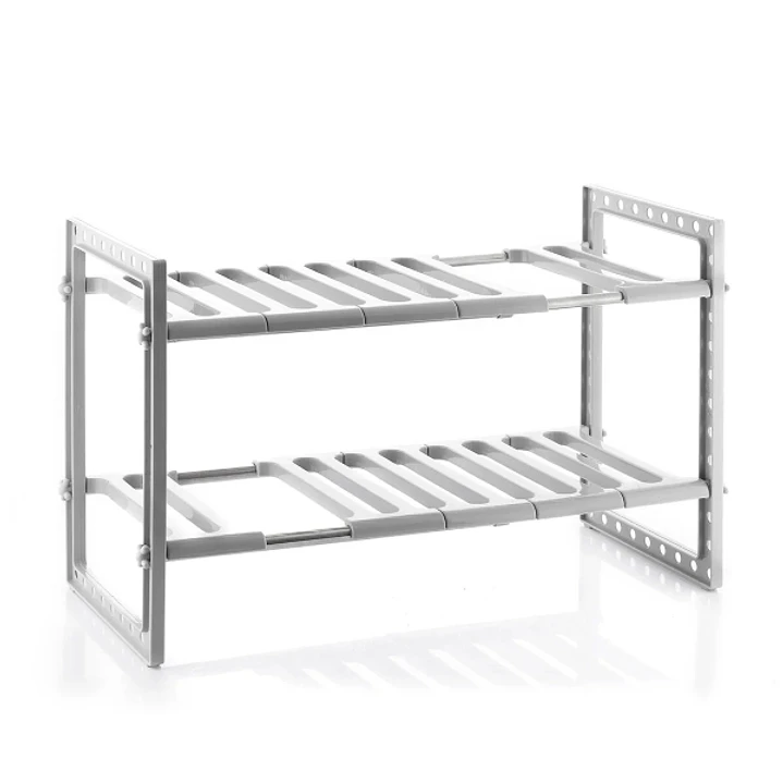 Innovagoods Shibblek Estanteria Extensible para Fregadero - Soporta hasta 8kg - Acero Inoxidable - Multifuncion - Altura Ajustable - Facil Limpieza -  1
