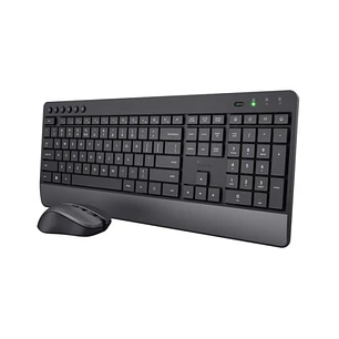 Trust Trezo Pack Teclado + Raton Inalambrico - Teclas Silenciosas - Fabricado con Material Reciclado - Color Negro