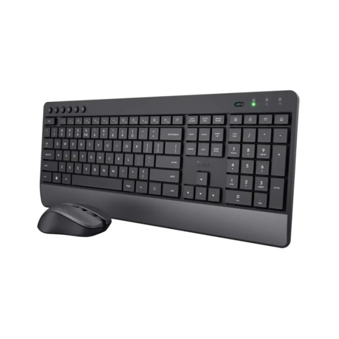 Trust Trezo Pack Teclado + Raton Inalambrico - Teclas Silenciosas - Fabricado con Material Reciclado - Color Negro 1
