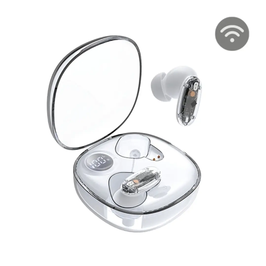 Mars Gaming MHIB2 Auriculares Bluetooth 5.4 - Microfono Integrado - Autonomia hasta 7h - Indicador LED - Semitransparente - 60x60x30mm - Color Blanco 1