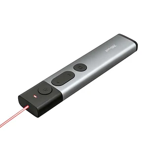 Trust Kazun Presentador Laser Inalambrico - 4 Botones - Radio de Accion 30m - Laser Color Rojo - Aluminio