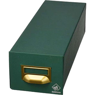 Mariola Fichero Carton Forrado en Geltex Nº5 para 1000 Fichas - Medidas 250x190x350mm - Resistente y Duradero - Color Verde