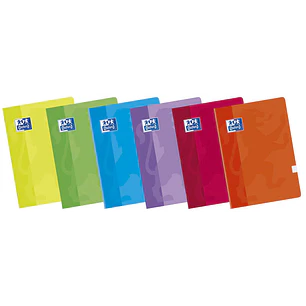 Oxford Classic Pack de 10 Libretas Grapadas Formato A5+ Cuadriculado 4x4mm - 48 Hojas con Margen - Tapa Blanda Plastificada - Colores Surtidos