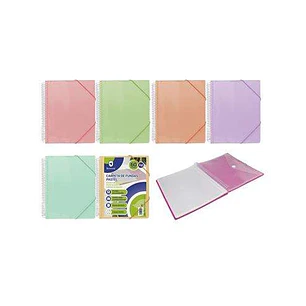 Bismark Carpeta Espiral 60 Fundas Transparentes - Polipropileno - Tamaño A4 - Espiral Plastica Indeformable - Apertura 360 Grados - Gomas de Cierre - 