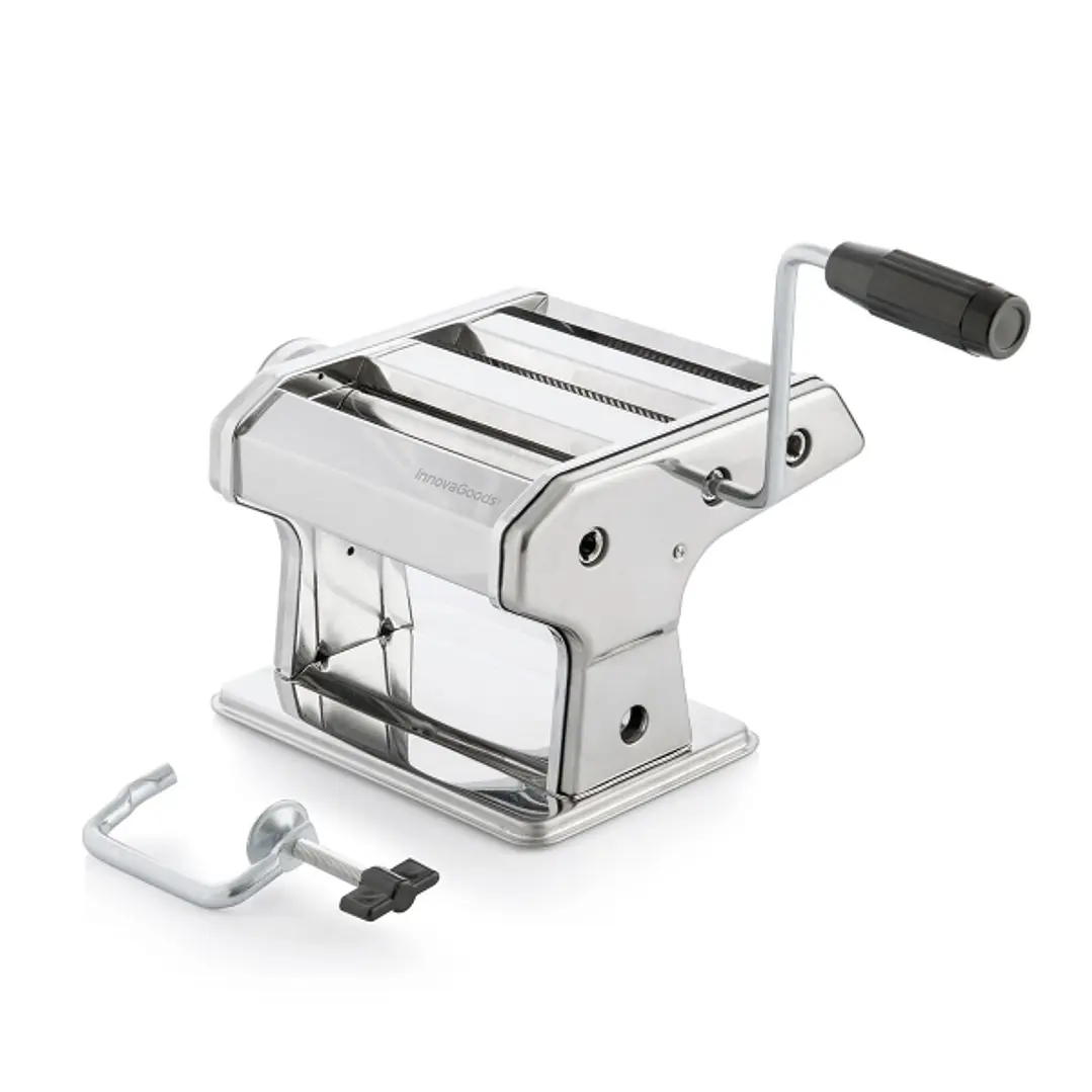 Innovagoods Frashta Maquina para Pasta - Cuerpo de Metal - Multifuncion - 3 Formas Diferentes - Grosor Regulable - Facil Limpieza - Compacto - Desmont 1
