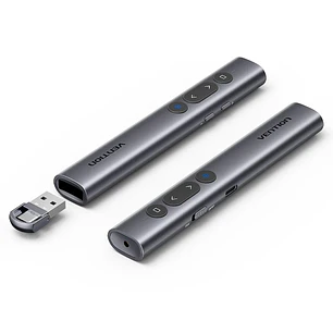 Vention Presentador Inalambrico - Puntero Laser Verde - Bluetooth - Bateria 200mAh - Transmision 4GHz - Alcance hasta 50m - Recargable - Monitoreo de 