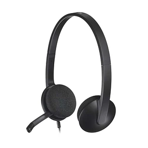 Logitech H340 Auriculares con Microfono USB - Microfono Plegable - Diadema Ajustable - Almohadillas Acolchadas - Cable de 1.80m - Color Negro
