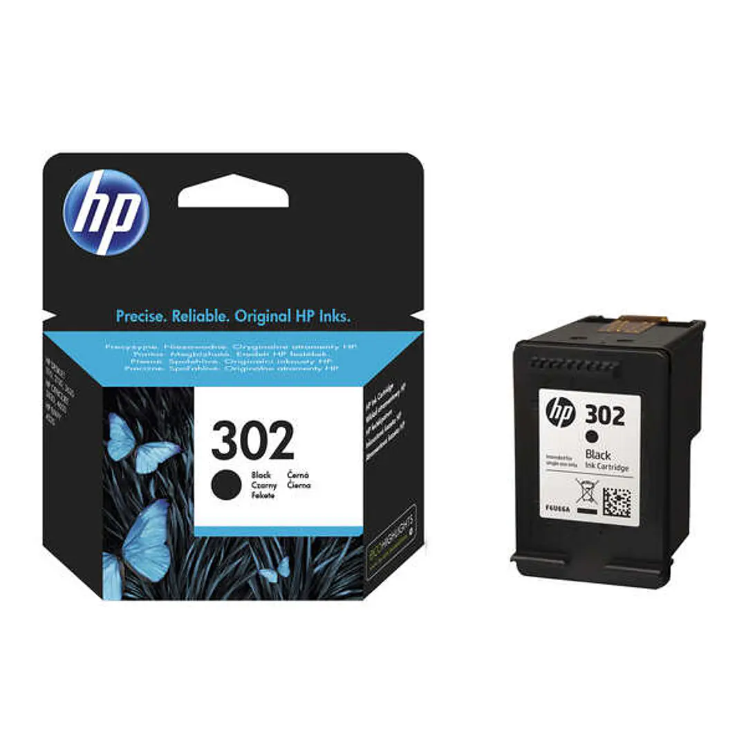 HP 302 Negro Cartucho de Tinta Original - F6U66AE 1